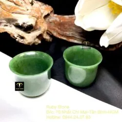 Ly (chén) trà Ngọc bích xanh lá, KT 44x49x5mm - Hình ảnh 11
