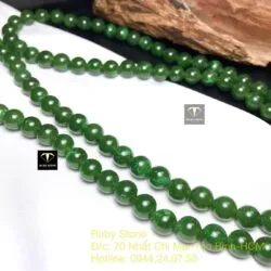Chuỗi hạt 108 Ngọc bích Canada xanh lá 8,5mm - Hình ảnh 9