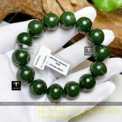Vòng chuỗi Ngọc bích xanh đậm VIP 15 ly - Hình ảnh 6