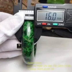 Vòng ngọc cẩm thạch sơn thuỷ xanh cho nam, bản 16mm - Ảnh 4