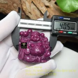 Phật Di Lặc Ruby Nam Phi tạc tay tinh xảo, KT 43mm - Ảnh 5