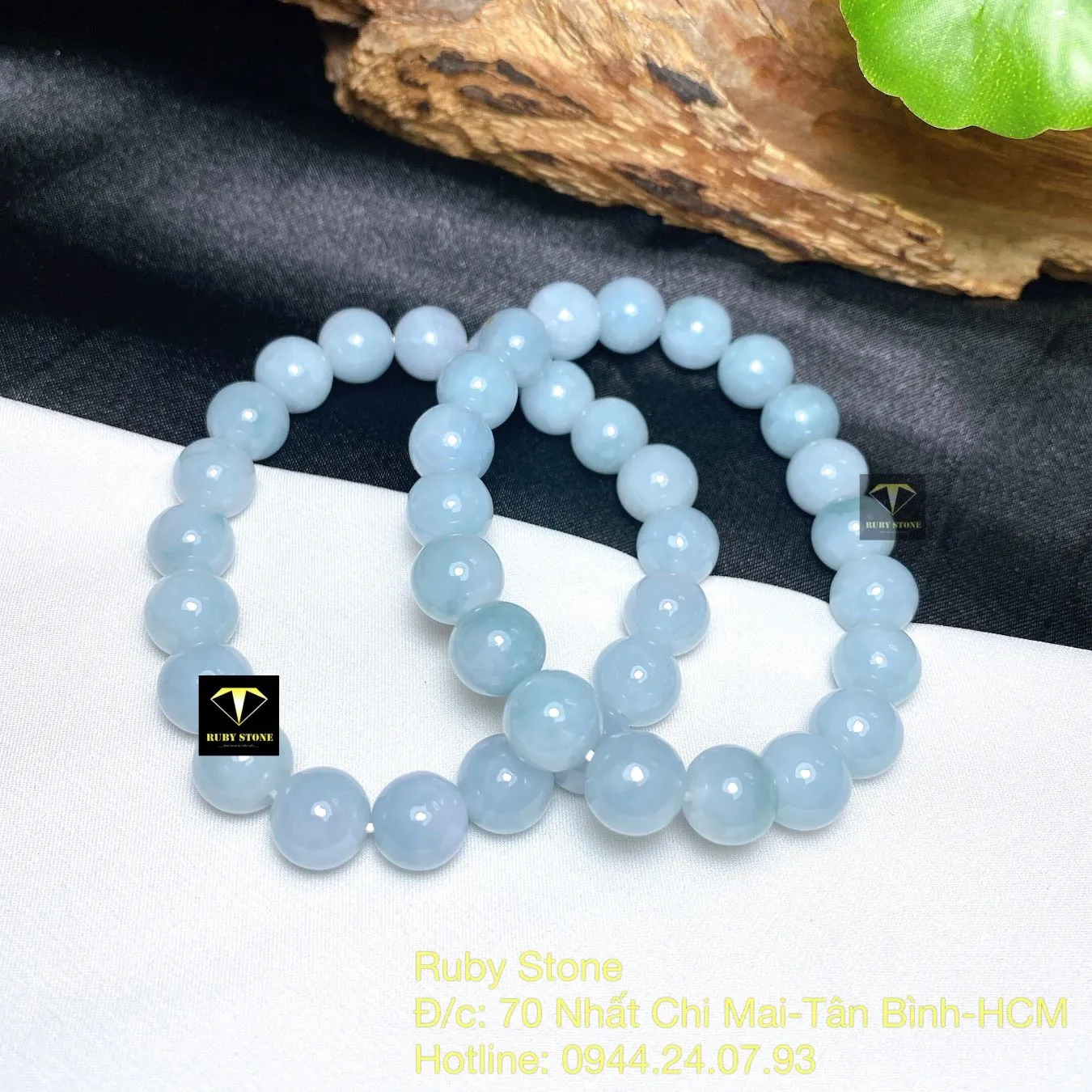 Vòng chuỗi Cẩm thạch Lam ngọc đậm 9,5 ly Vòng chuỗi Cẩm thạch Lam ngọc đậm 9,5 ly