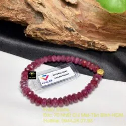 Chuỗi Ruby thiên nhiên mài giác, mix charm vàng 24k - Hình ảnh 6