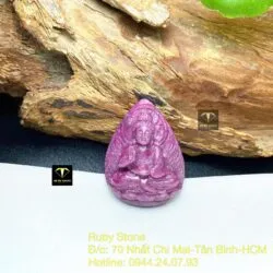 Phật Thích Ca Ruby Nam Phi, KT 36mm - Ảnh 3