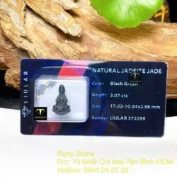 Phật Quan Âm ngọc Mực Dục, KT 18mm