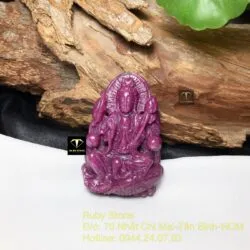 Phật quan âm tự tại Ruby Nam Phi, kích thước 52mm - Hình ảnh 5