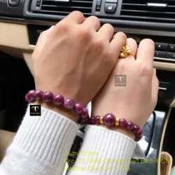Vòng cặp chuỗi Ruby Nam Phi mix charm vàng 24k - Ảnh 4