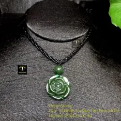 Mặt dây chuyền hoa mẫu đơn Ngọc bích xanh lý đậm Mặt dây chuyền hoa mẫu đơn Ngọc bích xanh lý đậm