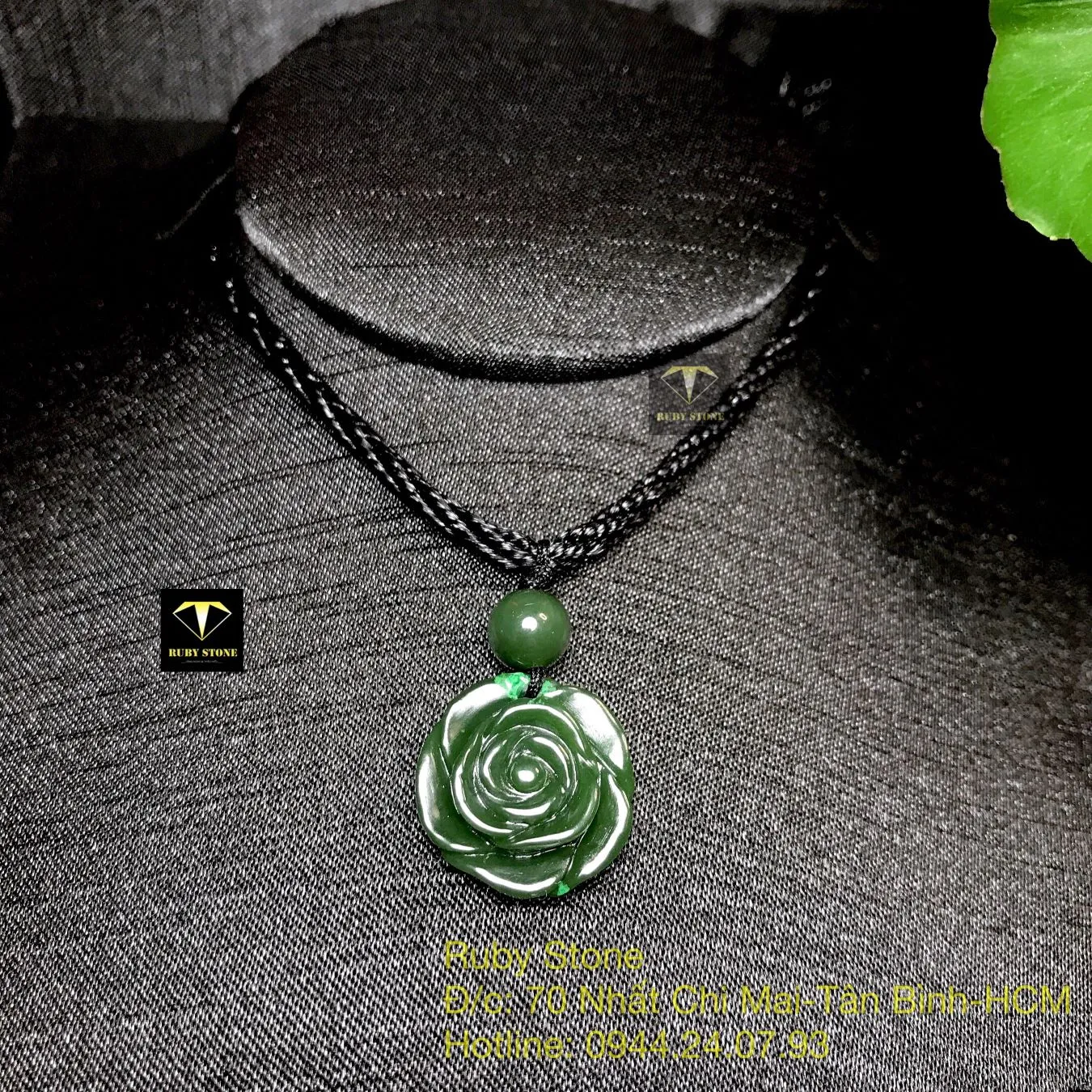 Mặt dây chuyền hoa mẫu đơn Ngọc bích xanh lý đậm Mặt dây chuyền hoa mẫu đơn Ngọc bích xanh lý đậm - Ảnh 7