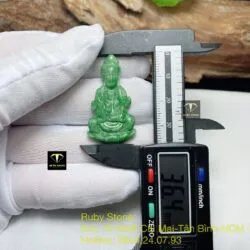 Phật quan âm ngọc Cẩm thạch xanh lý, KT 36mm
