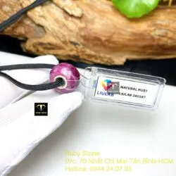Mặt dây chuyền charm Ruby Nam Phi mài giác, bạc 925 - Ảnh 2
