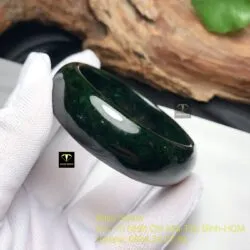 Vòng tay cẩm thạch xanh đen, bản 18mm Vòng tay cẩm thạch xanh đen, bản 18mm