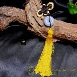 Ngọc bội đồng điếu Cẩm thạch trắng phớt xanh, ánh tím nhẹ Ngọc bội đồng điếu Cẩm thạch trắng phớt xanh, ánh tím nhẹ