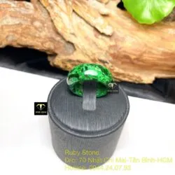 Nhẫn cẩm thạch sơn thuỷ xanh lý, bản 10 ly - Ảnh 4