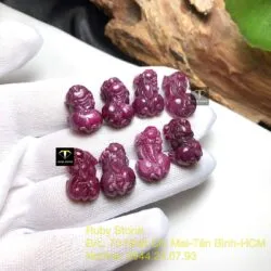 Tỳ hưu Ruby Nam Phi, size mặt dây nữ