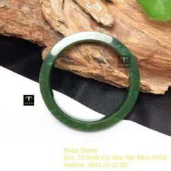 Vòng ngọc bích Canada xanh lý đậm, bản vuông 9mm - Ảnh 5