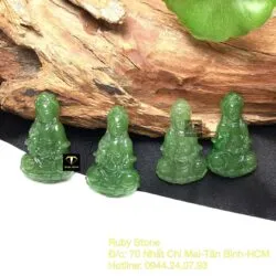 Phật Quan Âm Bồ Tát ngọc bích Canada xanh lá, KT 33mm - Hình ảnh 7
