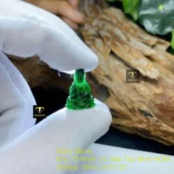 Phật Quan Âm ngọc Phỉ Thúy Mực Dục, KT 18mm - Hình ảnh 4