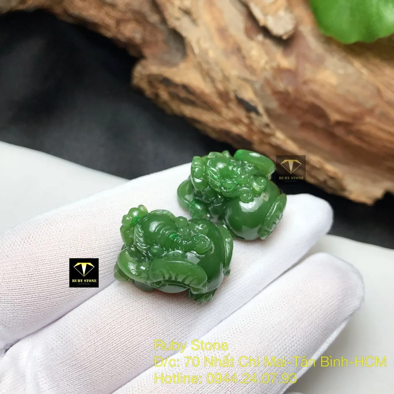 Tỳ hưu ngọc bích Canada tạc tay tinh xảo, KT 22mm Tỳ hưu ngọc bích Canada tạc tay tinh xảo, KT 22mm - Ảnh 3