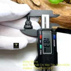 Phật Quan Âm ngọc Phỉ Thúy Mực Dục, KT 18mm - Hình ảnh 3