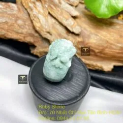 Nhẫn thiềm thừ ngọc Cẩm thạch tạc tay tinh xảo - Hình ảnh 5