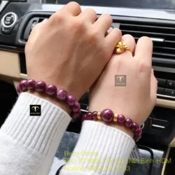 Vòng cặp chuỗi Ruby Nam Phi mix charm vàng 24k - Ảnh 3