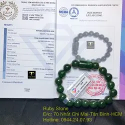 Vòng tay Ngọc bích 11 ly, mix charm Lu thống, bi vàng 18k - Ảnh 6