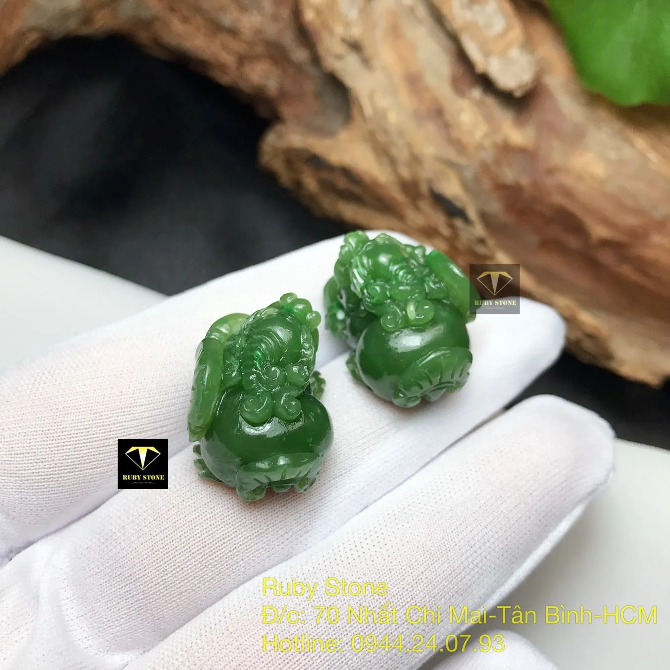 Tỳ hưu ngọc bích Canada tạc tay tinh xảo, KT 22mm Tỳ hưu ngọc bích Canada tạc tay tinh xảo, KT 22mm - Ảnh 4