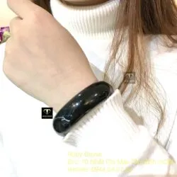 Vòng tay cẩm thạch xanh đen, bản 18mm Vòng tay cẩm thạch xanh đen, bản 18mm