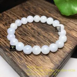 Vòng ngọc cẩm thạch chuỗi trắng phớt tím hơn 9 ly - Ảnh 3