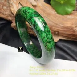 Vòng ngọc cẩm thạch sơn thuỷ xanh cho nam, bản 16mm - Ảnh 11