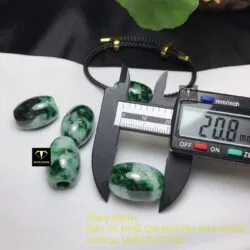 Lu thống ngọc Cẩm thạch sơn thuỷ xanh lý, KT 18-20mm - Hình ảnh 6