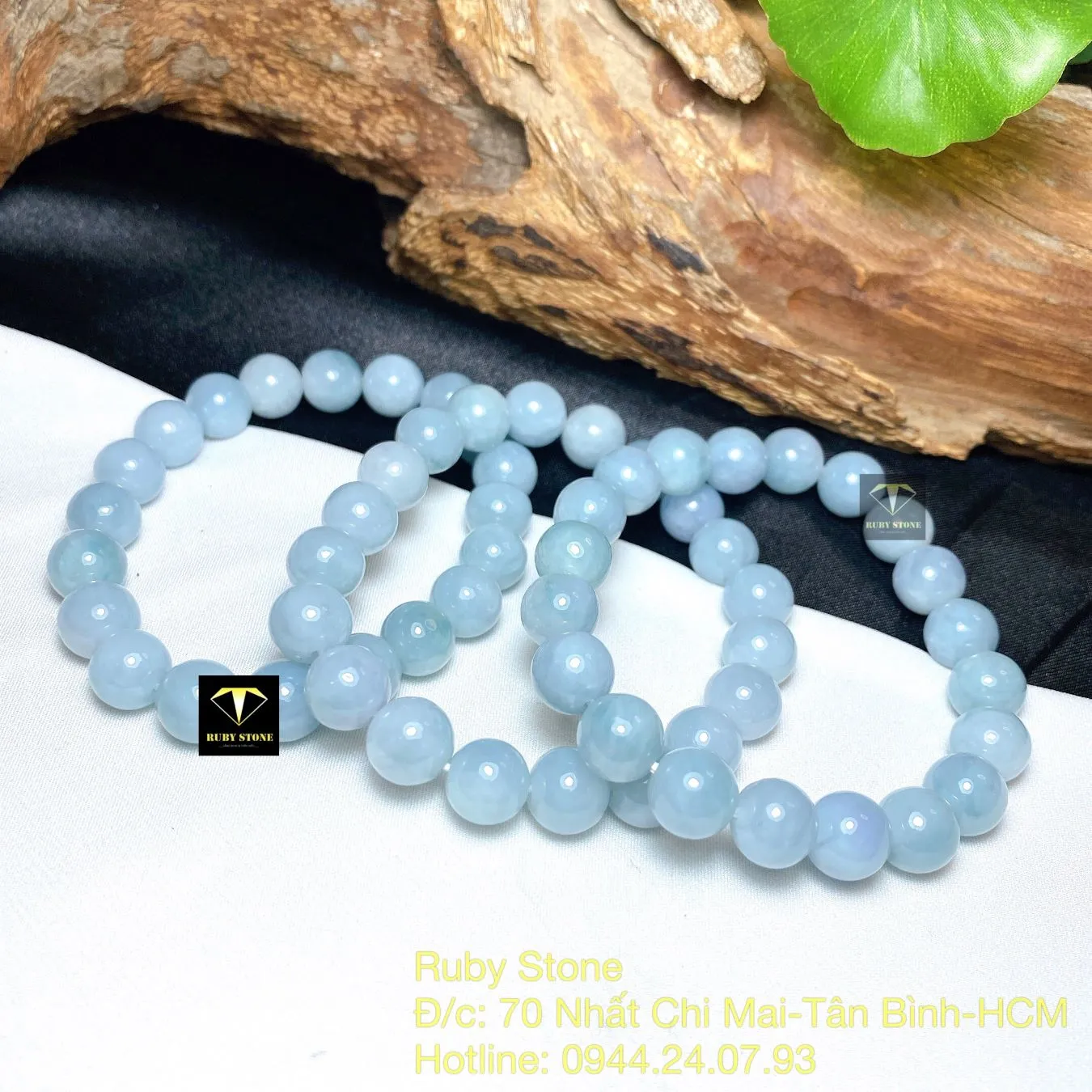 Vòng chuỗi Cẩm thạch Lam ngọc đậm 9,5 ly Vòng chuỗi Cẩm thạch Lam ngọc đậm 9,5 ly - Ảnh 2