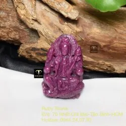 Phật quan âm tự tại Ruby Nam Phi, kích thước 52mm - Hình ảnh 6