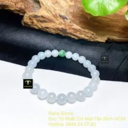 Vòng chuỗi băng ngọc mix bi Cẩm thạch xanh lý 7,5 ly Vòng chuỗi băng ngọc mix bi Cẩm thạch xanh lý 7,5 ly