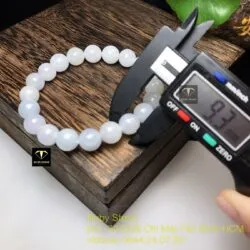 Vòng ngọc cẩm thạch chuỗi trắng phớt tím hơn 9 ly - Ảnh 2