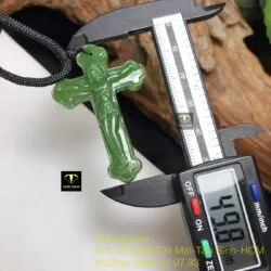 Mặt dây chuyền Thánh Giá ngọc bích Canada, KT 50mm - Ảnh 5