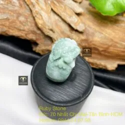 Nhẫn thiềm thừ ngọc Cẩm thạch tạc tay tinh xảo - Hình ảnh 3