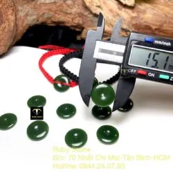 Đồng điếu Ngọc bích xanh đậm VIP, KT 15mm - Ảnh 5