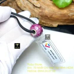 Mặt dây chuyền charm Ruby Nam Phi mài giác, bạc 925 - Ảnh 3