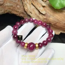 Vòng Ruby Nam Phi 9,2 ly, mix trái châu mài giác và bánh xe vàng 24k - Hình ảnh 3