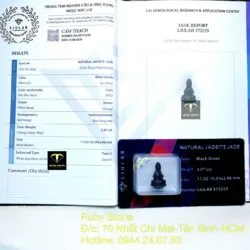 Phật Quan Âm ngọc Mực Dục, KT 18mm - Hình ảnh 4
