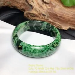 Vòng tay ngọc cẩm thạch xanh phớt trắng cho nam, bản 21mm - Ảnh 8