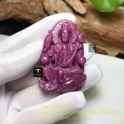 Phật quan âm tự tại Ruby Nam Phi, kích thước 52mm