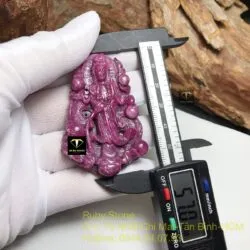 Phật quan âm Ruby Nam Phi, kích thước 57mm - Hình ảnh 5