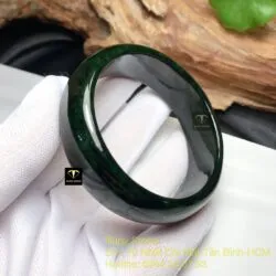 Vòng tay cẩm thạch xanh đen, bản 18mm Vòng tay cẩm thạch xanh đen, bản 18mm