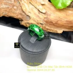 Nhẫn cẩm thạch sơn thuỷ xanh lý, bản 10 ly - Ảnh 5