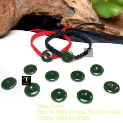 Đồng điếu Ngọc bích xanh đậm VIP, KT 15mm - Ảnh 4