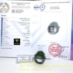 Nhẫn hoa mẫu đơn Ngọc bích Canada (Gia công tay theo ni tay Khách) - Ảnh 6