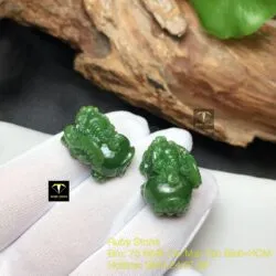 Tỳ hưu ngọc bích Canada tạc tay tinh xảo, KT 22mm Tỳ hưu ngọc bích Canada tạc tay tinh xảo, KT 22mm